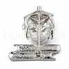 Rhinestone Owl Doctor Brooch Pin JEWB-Q030-02P-2