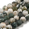 Natural Tree Agate Frosted Agate Round Gemstone Beads Strands X-G-O151-01-8mm-2