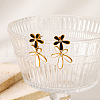 Stylish Flower Stainless Steel Dangle Stud Earrings TE8091-2