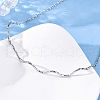 304 Stainless Steel Wave Shape Link Chain Necklaces for Women NJEW-S439-08P-3