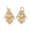 Brass Micro Pave Cubic Zirconia Pendants KK-E068-VB206-2