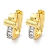 Brass Micro Pave Clear Cubic Zirconia Hoop Earrings EJEW-H158-16B-GP-4