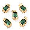 Real 18K Gold Plated Brass Inlaid Cubic Zirconia Charms ZIRC-L100-075G-02-1