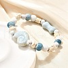 Handmade Porcelain Beads & Synthetic Howlite Beads Stretch Bracelets for Women BJEW-D307-01B-5