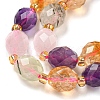 Natural Amethyst & Rose Quartz & Prehnite & Citrine Beads Strands G-N342-53-4