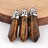 Bullet Natural Tiger Eye Pointed Pendants X-G-E332-C11-1