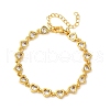 Brass Micro Pave Clear Cubic Zirconia Link Bracelets for Women BJEW-D342-02G-4
