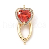 Brass Micro Pave Cubic Zirconia Fold Over Clasps KK-G484-03A-G-1