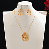 Elegant Middle Eastern Style Brass Micro Pave Cubic Zirconia Earrings & Necklaces Set for Women EM9923-2