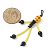 Halloween Theme Glass Seed & Natural Black Onyx & Synthetic Turquoise Beaded Pendants PALLOY-MZ00777-03-2