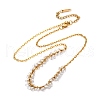 304 Stainless Steel Cable Chain Necklaces with Clear Cubic Zirconia Disc Cluster NJEW-Q050-02G-2