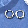 Tarnish Resistant 304 Stainless Steel Huggie Hoop Earrings EJEW-F111B-13mm-P-4