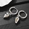 Brass Cubic Zirconia Hoop Earrings EJEW-Q015-01P-F-4