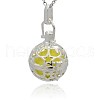 Silver Color Plated Brass Hollow Round Cage Pendants KK-J226-01S-2