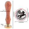 Brass Wax Seal Stamp with Handle AJEW-WH0184-0544-2