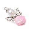 3Pcs 3 Colors Glass Pearl Pendants PALLOY-JF03471-4