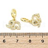 Brass Micro Pave Cubic Zirconia European Dangle Charms KK-D325-11G-3