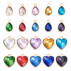  40Pcs 20 Styles Faceted Glass Rhinestone Pendants GLAA-TA0001-44-2