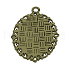 Tibetan Style Alloy Pendant Cabochon Settings X-TIBE-T003-09AB-NR-2