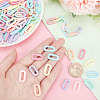   140Pcs 7 Colors Acrylic U-shaped Open Link Ring SACR-PH0001-04-9