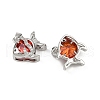 Brass Micro Pave Cubic Zirconia Pendants KK-C093-15P-2