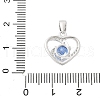 Fine Silver Cubic Zirconia Heart Charms STER-S008-02B-P-3