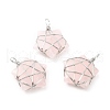 Natural Rose Quartz Pendants G-D458-07P-09-RS-1