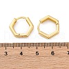 Brass Hexagon Hinged Hoop Earrings for Women EJEW-P206-11G-2