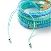 Round Stone & Polymer Clay Heishi Beads Stretch Bracelets Sets BJEW-JB07436-10