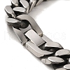 304 Stainless Steel Cuban Link Chain Bracelets for Women Men BJEW-Q341-15B-AS-3