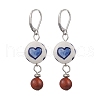 Porcelain Leverback Earrings EJEW-JE06304-1