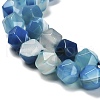 Dyed Natural Banded Agate Beads Strands G-G203-08B-4