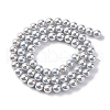 UV Plating Pearlized Glass Pearl Beads Strands GLAA-F128-01A-T12-4
