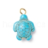 Dyed Synthetic Turquoise Pendants PALLOY-JF01906-02-2