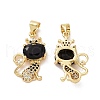 Brass Micro Pave Cubic Zirconia Pendants ZIRC-F134-20G-02-1