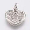 Brass Micro Pave Cubic Zirconia Pendants ZIRC-F083-003P-RS-1