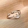 Brass Enamel Adjustable Open Cuff Rings for Women RJEW-U058-04P-1