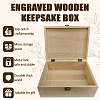 Rectangle Wooden Memory Keepsake Boxes with Lids CON-WH0101-004-4