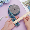 5 Yards Polyester Striped Jacquard Ribbon OCOR-WH0078-287C-3
