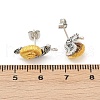 Alloy Two Tone Stud Earrings EJEW-D312-01ASG-4