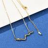 Brass Pave Black Cubic Zirconia Snake Pendant Necklaces NJEW-D320-02ASG-1