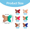 12Pcs 6 Colors Opaque Resin & Walnut Wood Connector Charms RESI-TA0002-70-3