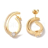 Brass Micro Pave Clear Cubic Zirconia Stud Earrings for Women EJEW-A110-04G-3
