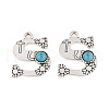 Synthetic Turquoise & Alloy Pendants PALLOY-H146-01AS-S-1