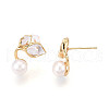 Mother's Day Jewellery Brass Natural Pearl Stud Earrings PEAR-N020-06T-3