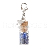 Natural Lapis Lazuli Chips inside Glass Wishing Bottle Pendant Decoration HJEW-JM03306-03-4