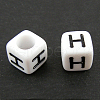 Letter Acrylic European Beads OPDL-R050-10mm-H-1