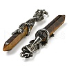 Natural Tiger Eye Faceted Double Termimal Pointed Big Pendants G-P547-03AS-02-2