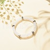 White Acrylic Curved Tube Chunky Stretch Bracelet with CCB Plastic for Women BJEW-JB08126-01-2