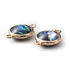 Resin Imitation Opal Connector Charms RESI-WH0021-55A-2